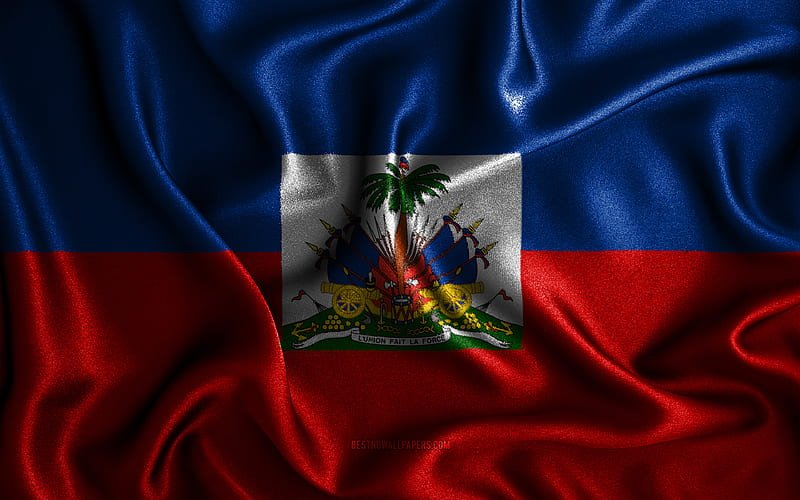 Hd Wallpaper Haitian Flag Silk Wavy Flags North American Countries National Symbols Flag Of Haiti Fabric Flags Haiti Flag 3D Art Haiti North America Haiti 3D Flag